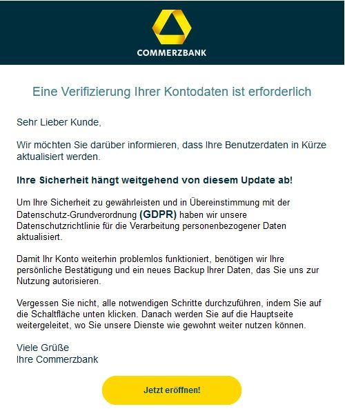 Screenshot Commerzbank